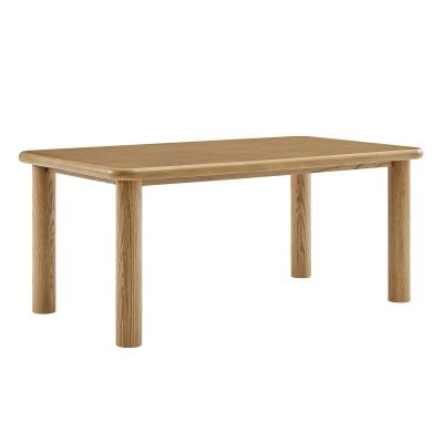 Alvia Rectangular Weathered Oak Dining Table - front view