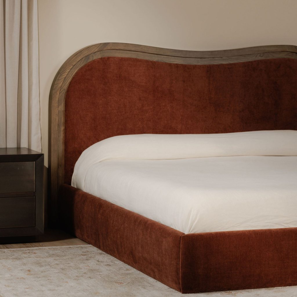 Camilla Wave Bed in Chestnut - angle view