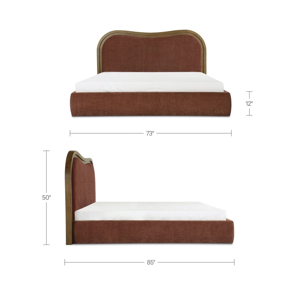 Camilla Wave Bed in Chestnut - side view