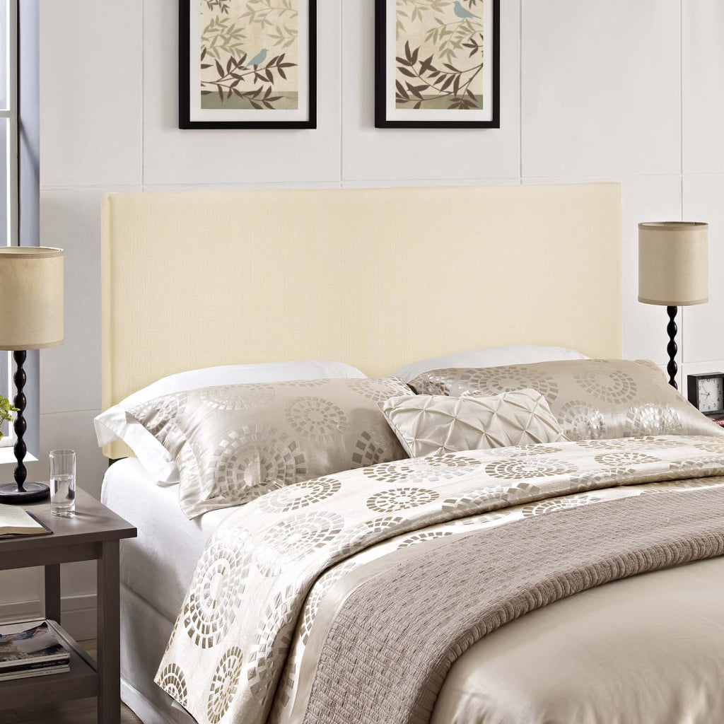 Region Upholstered Linen King Headboard in Ivory - view 1