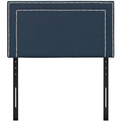 Jessamine Nailhead Upholstered Fabric Twin Headboard in Azure - view 5