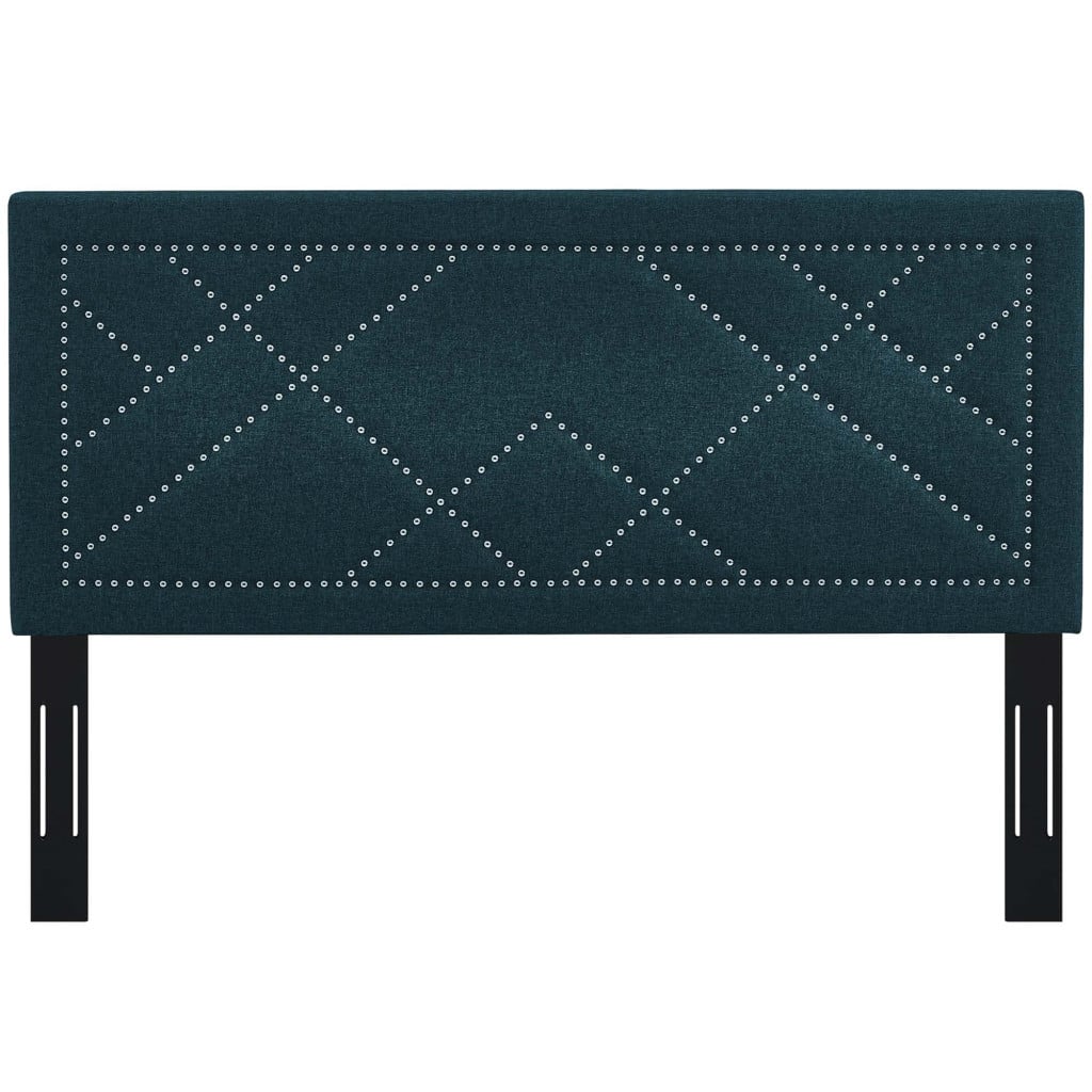 Reese Nailhead Upholstered Linen Headboard in Azure - Full/Queen - view 10