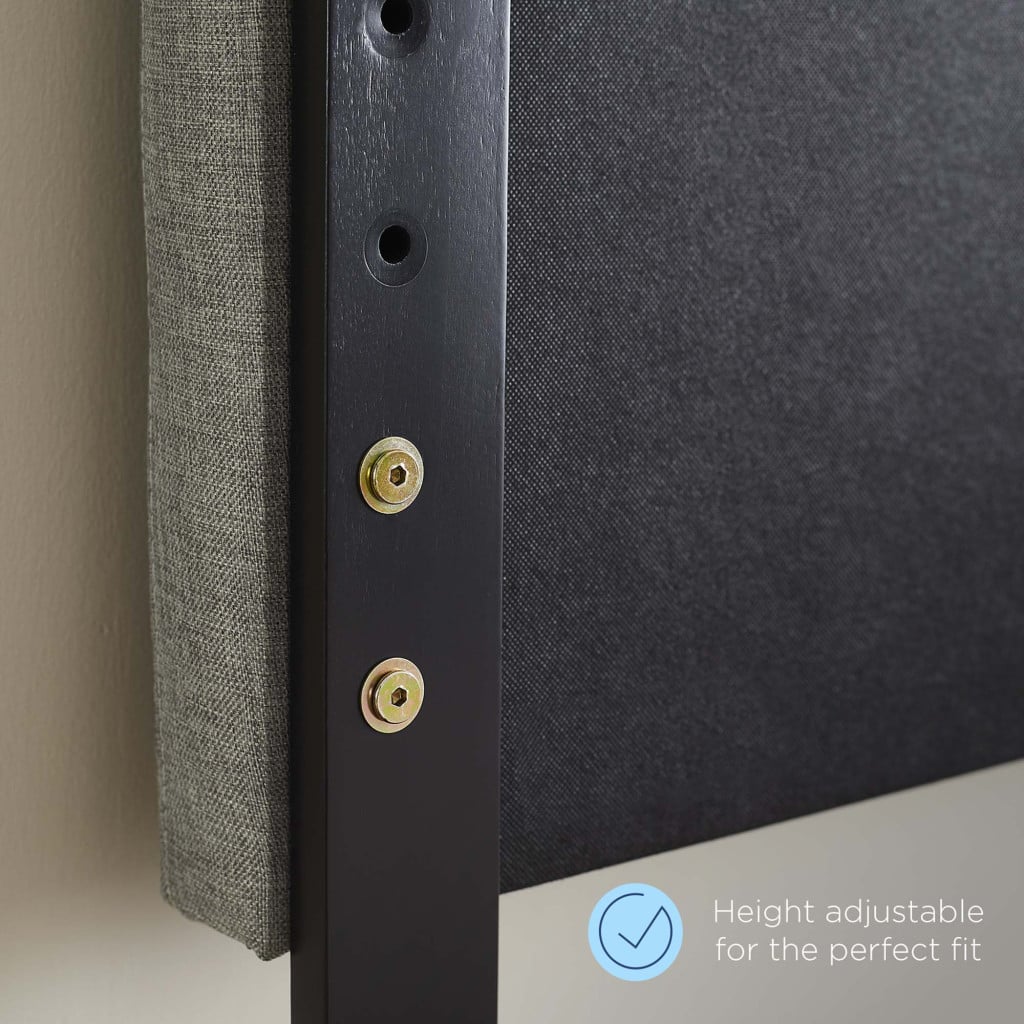 Paisley Tufted Performance Velvet Headboard in Sea Blue - Full/Queen - height adjustment bracket detail