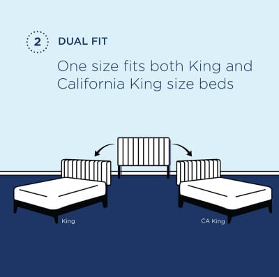 Paisley Tufted Upholstered Linen Headboard in Beige - King/CA King - dual fit size diagram