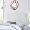 Milenna Channel Tufted Upholstered Fabric Headboard in White - Full/Queen - view 1