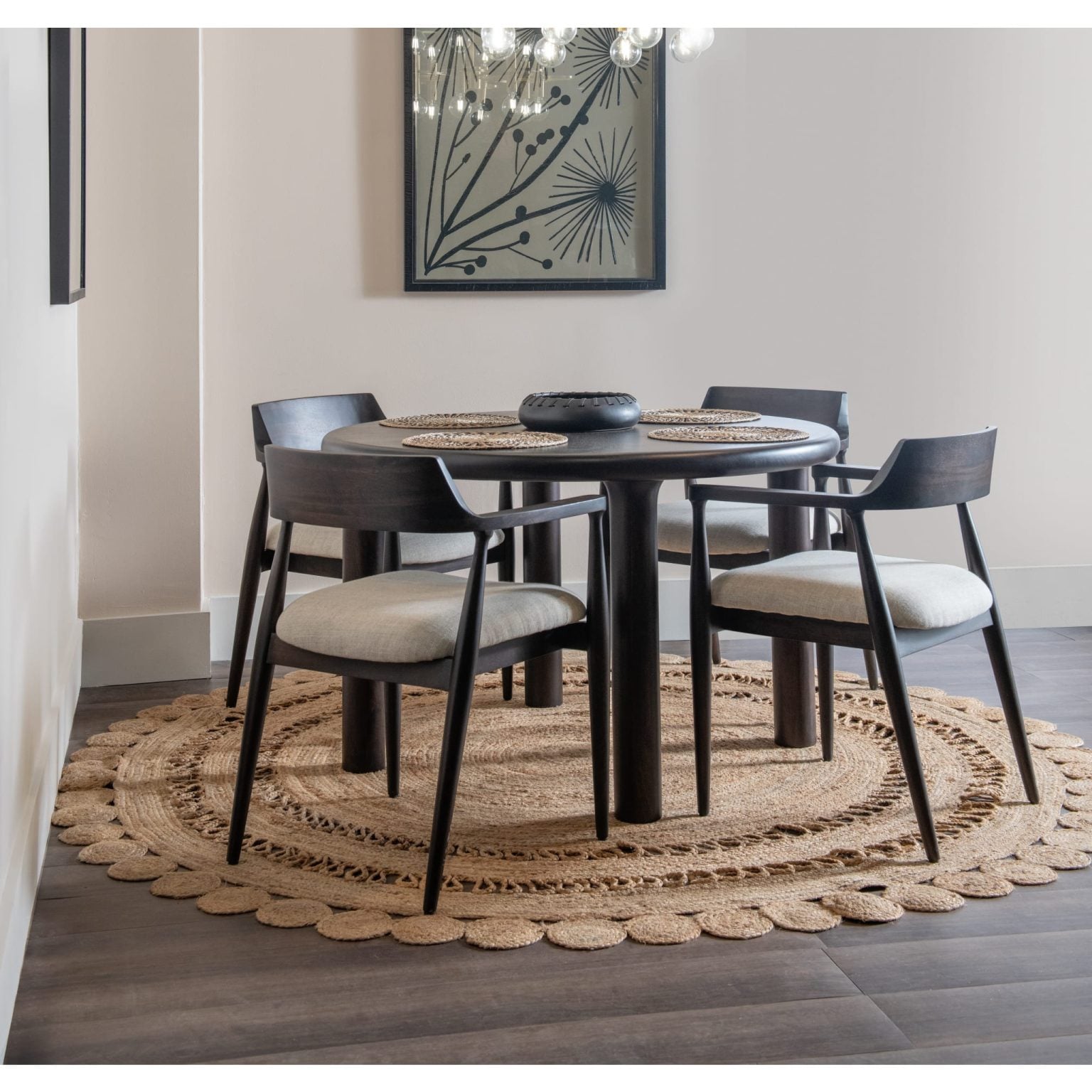 Alternative view of Amaroo Solid Mango Linen Upholstered Dining Arm Chair in Honey Date
