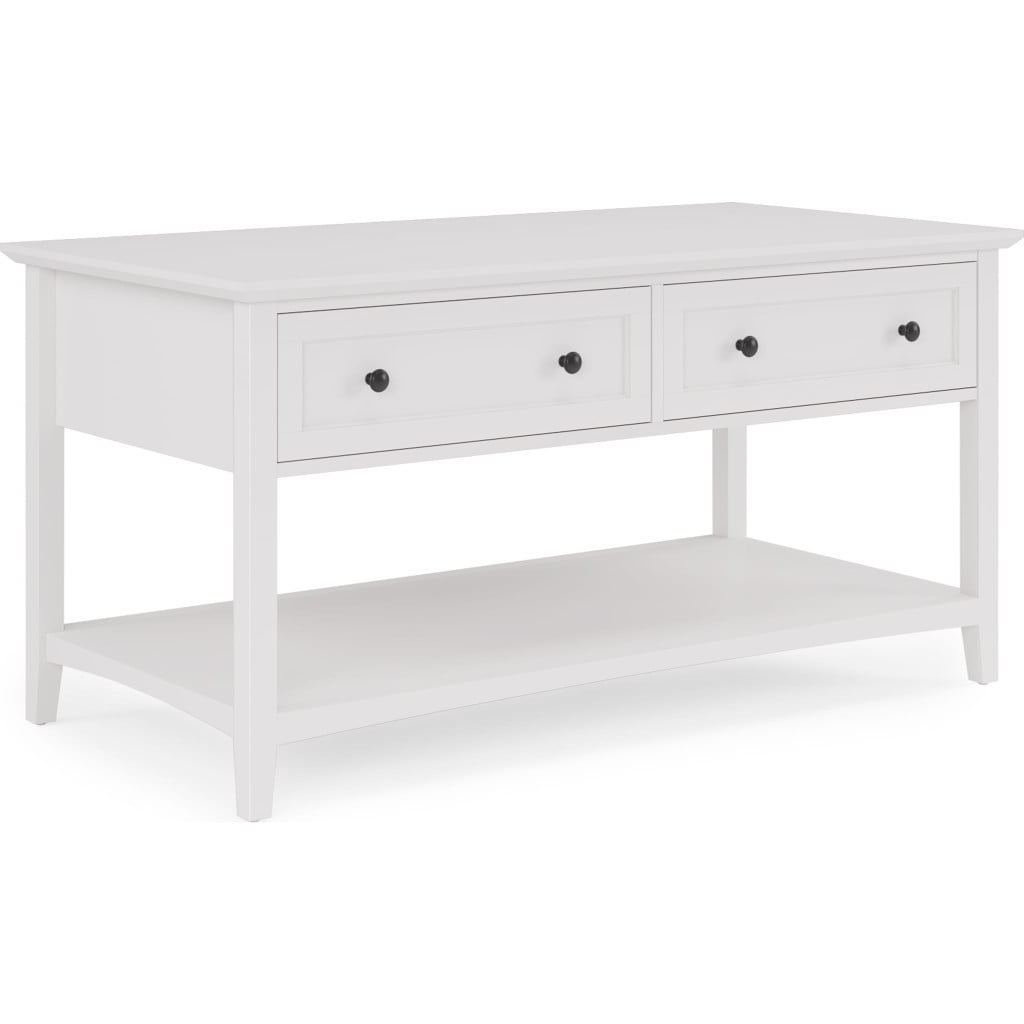 Grace Two Drawer Console Table in Snowfall - side view