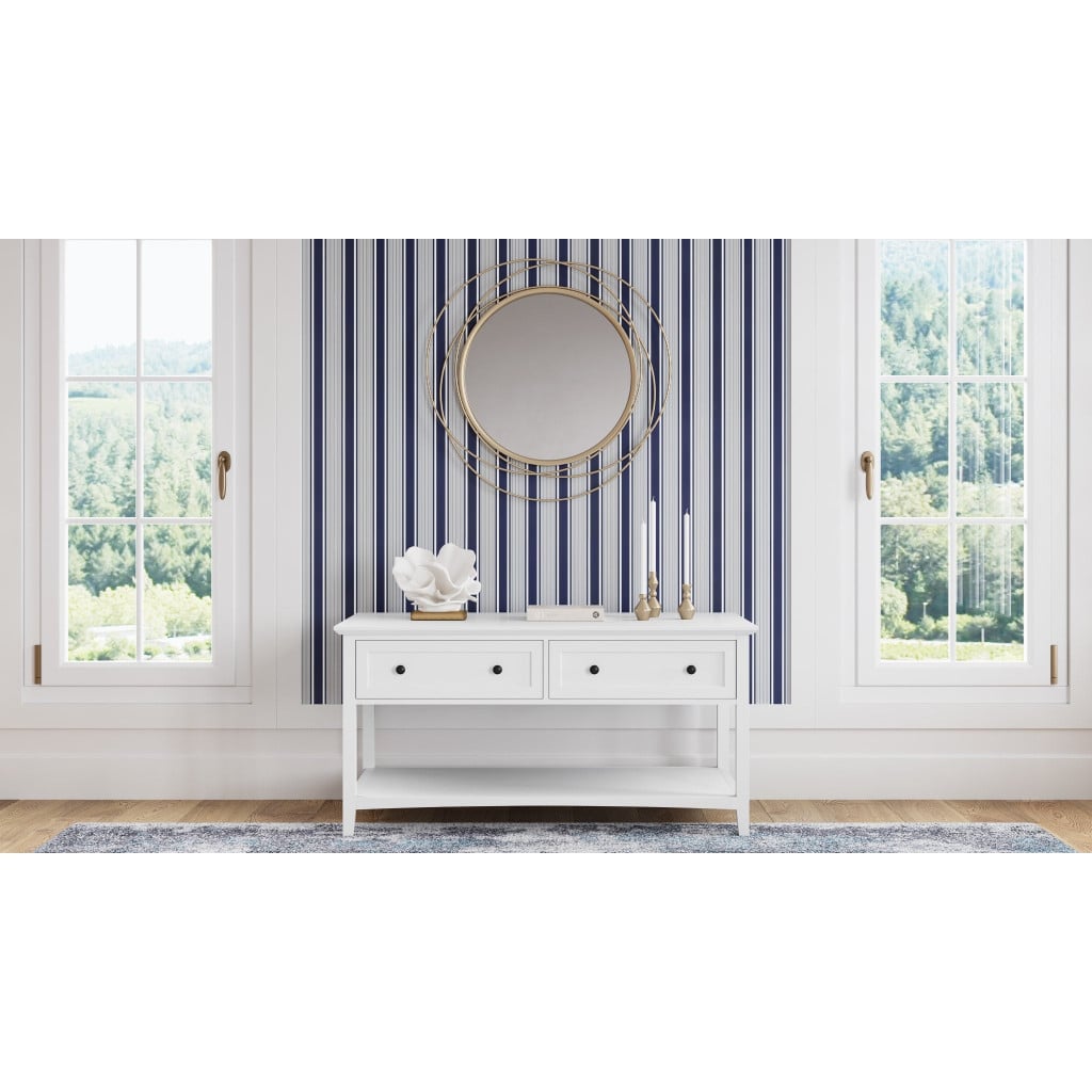 Grace Two Drawer Console Table in Snowfall - front view