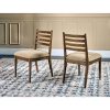coastal sourdough wood dining chair, Langley ladder back front view | Langley ladder back chair, angled view showing ladder back slats