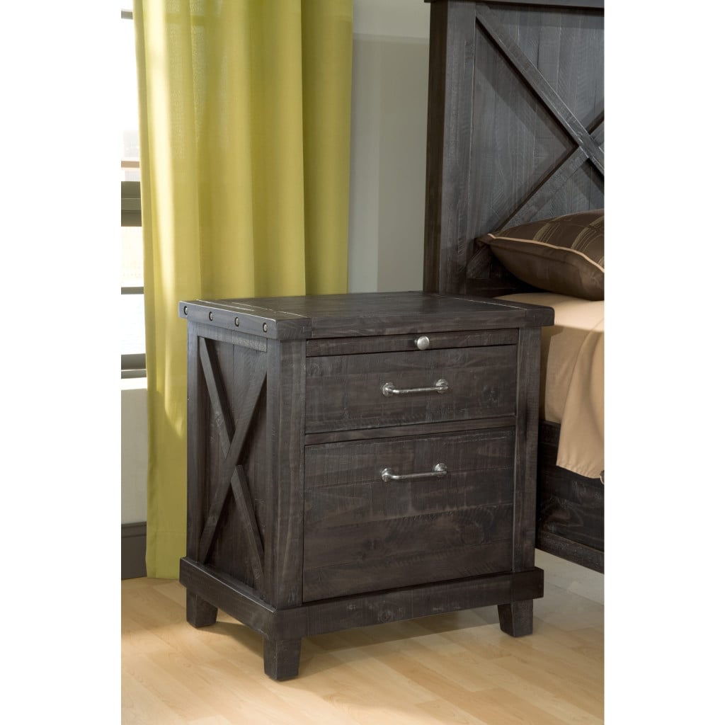 Yosemite Solid Wood Nightstand in Cafe - angled view