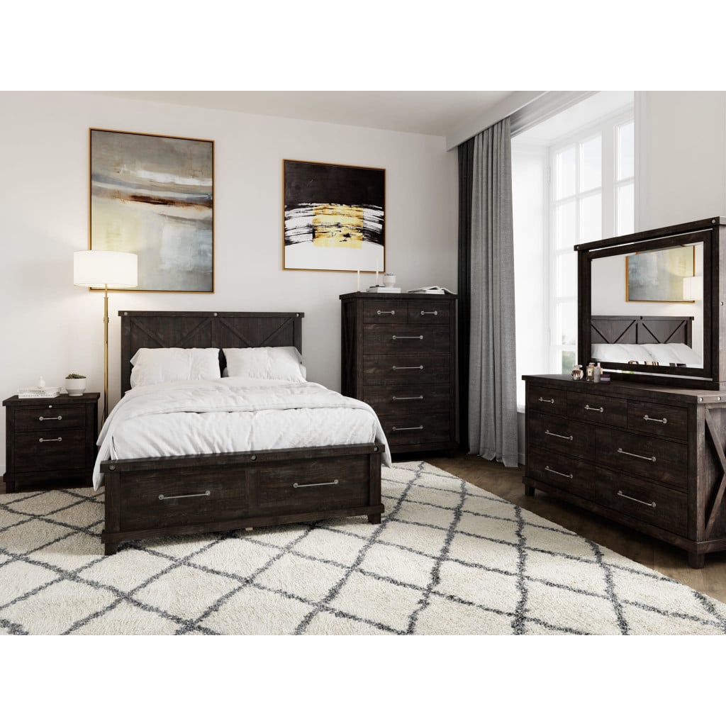 Yosemite Solid Wood Nightstand in Cafe - side view