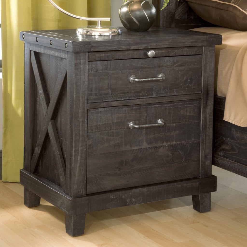 Yosemite Solid Wood Nightstand in Cafe - front view