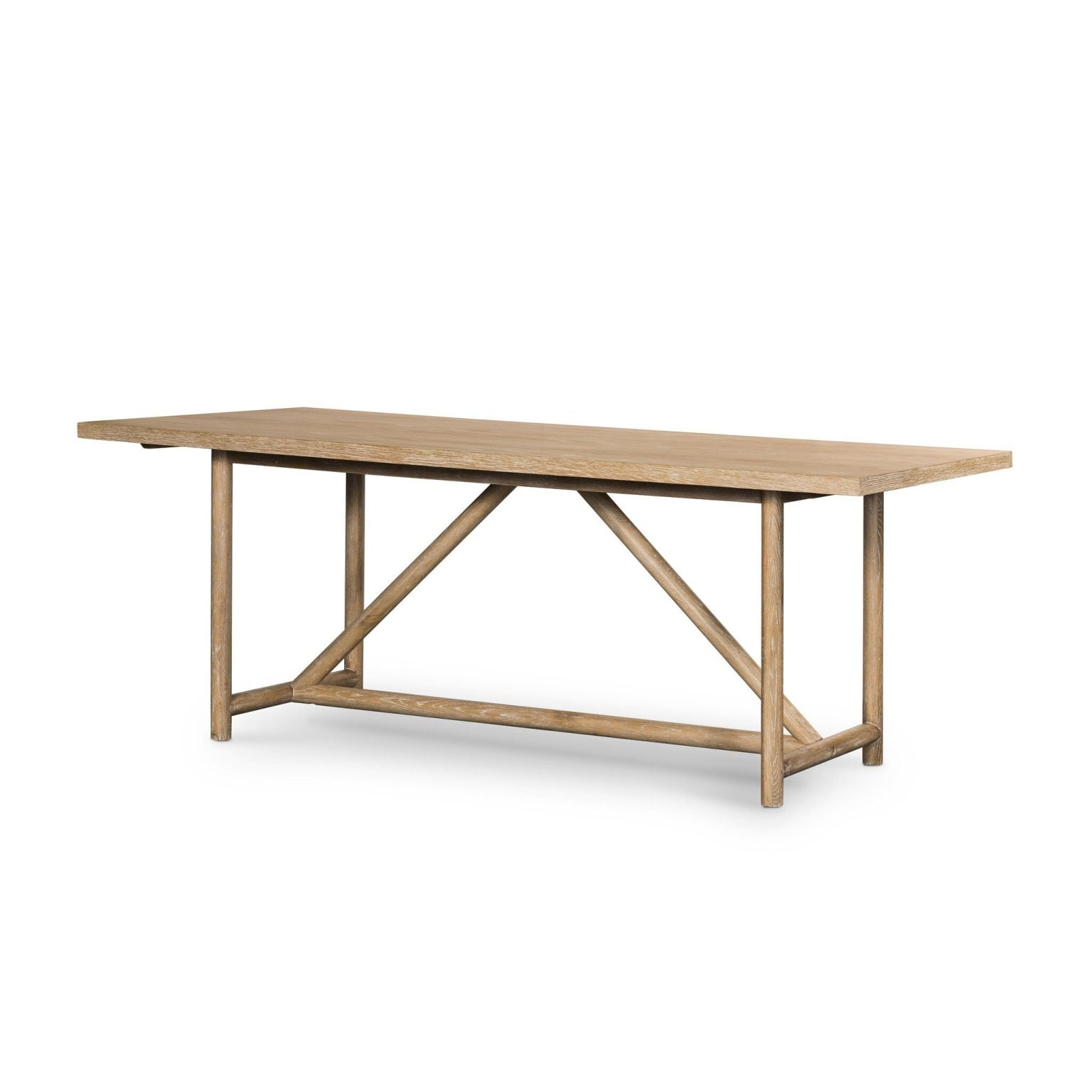 Alternative view of Mika 84-Inch Whitewashed Oak Trestle Table