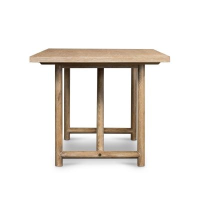 Mika 84-Inch Whitewashed Oak Trestle Table - Image 3