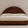 Brown Solid Acacia Live Edge 2-Drawer Nightstand - front view