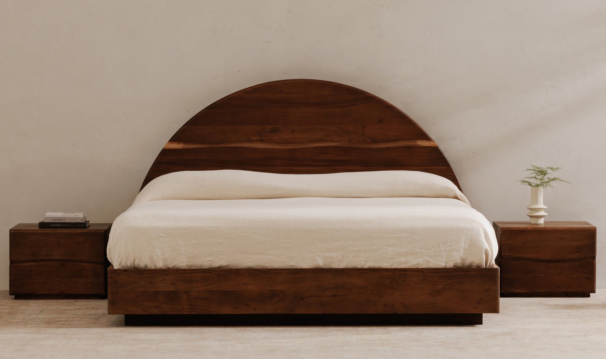 Brown Solid Acacia Live Edge King Bed - lifestyle view