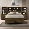 Merrilee II Queen Storage Bed in Oak with Storage Headboard - front view