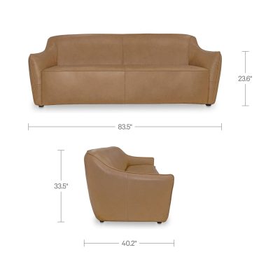 Hawkins Leather Sofa in Cognac - detail view 3