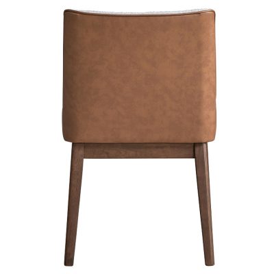 Ginny Wingback Dining Chair in White Boucle and Brown Velvet - Set of 2 - alternate view 3