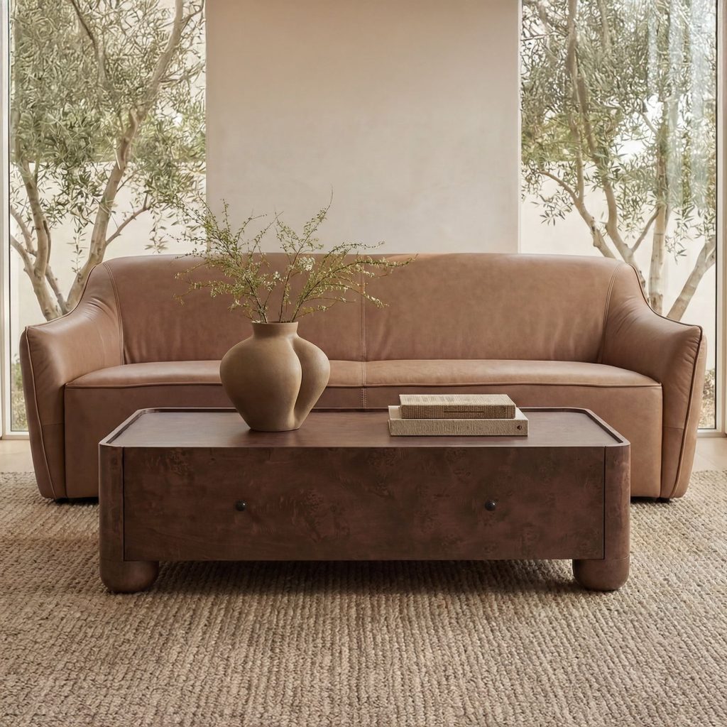 Hawkins Leather Sofa in Cognac - detail view 4