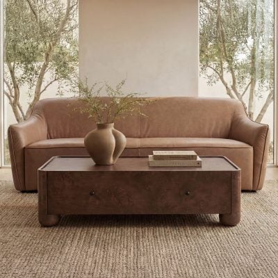 Hawkins Leather Sofa in Cognac - detail view 4
