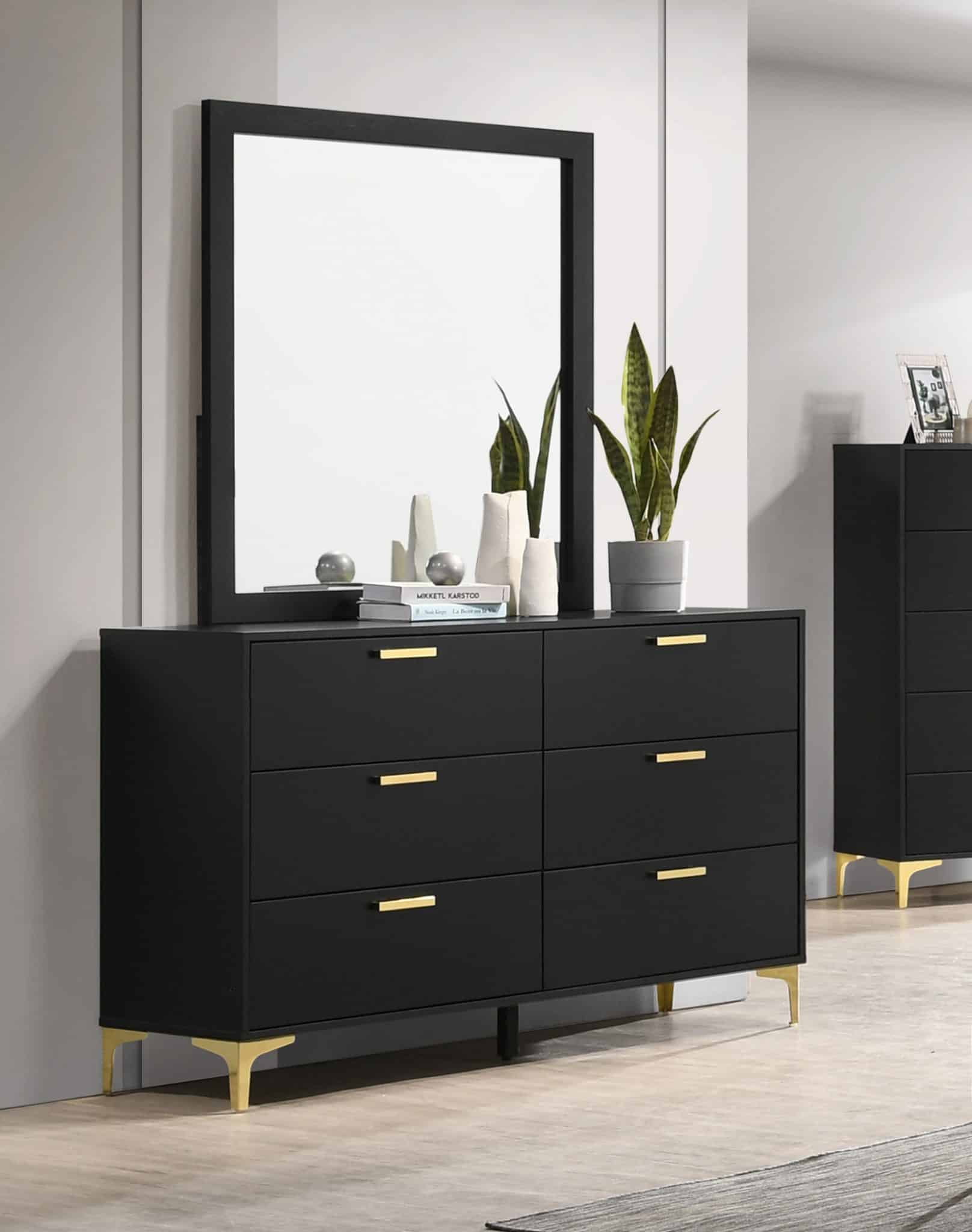 Kendall black and gold dresser