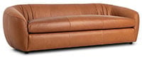 Saldana leather sofa, alternate front angle